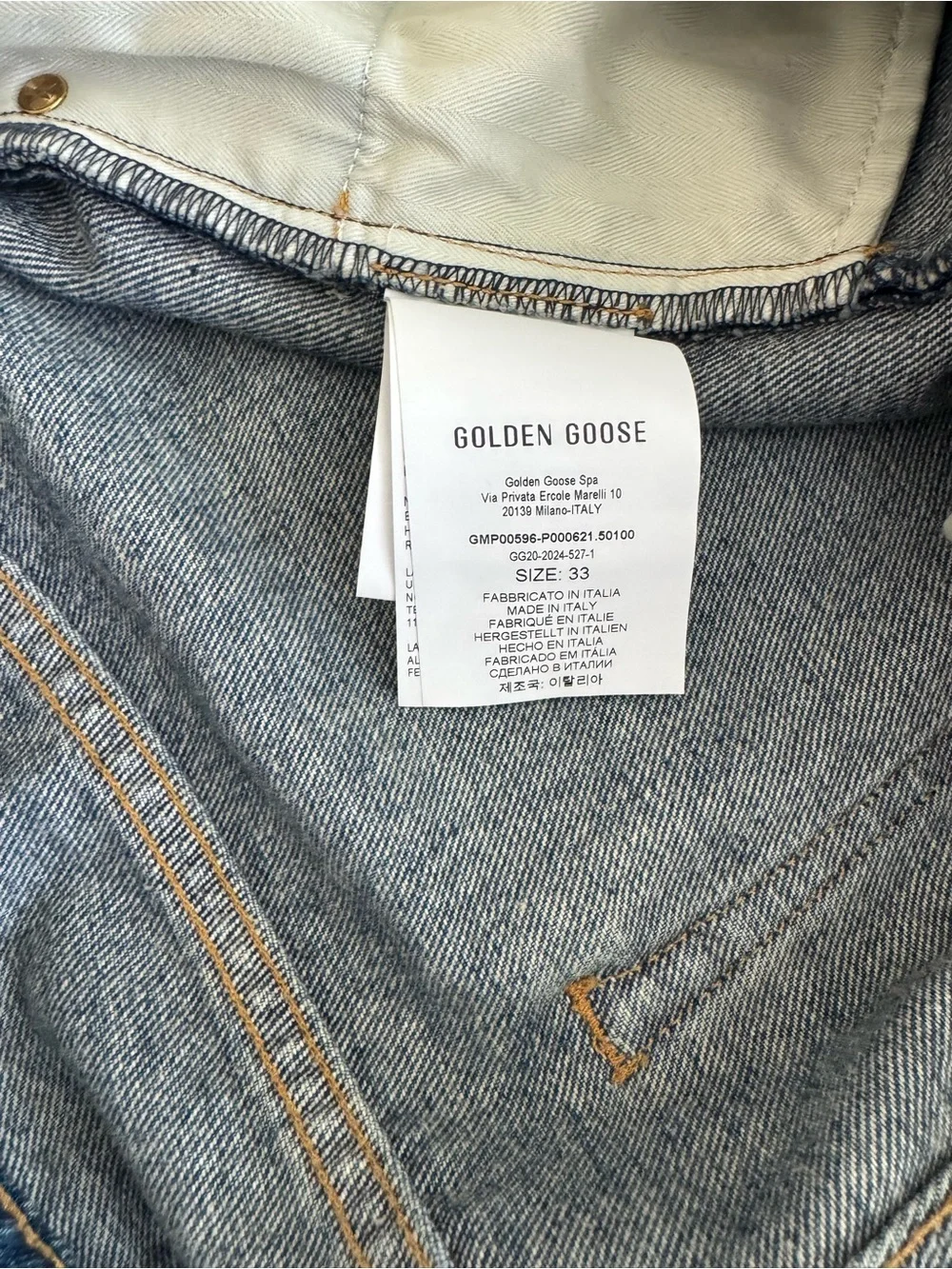 Golden Goose Men's Medium Blue Straight Jeans Size 33